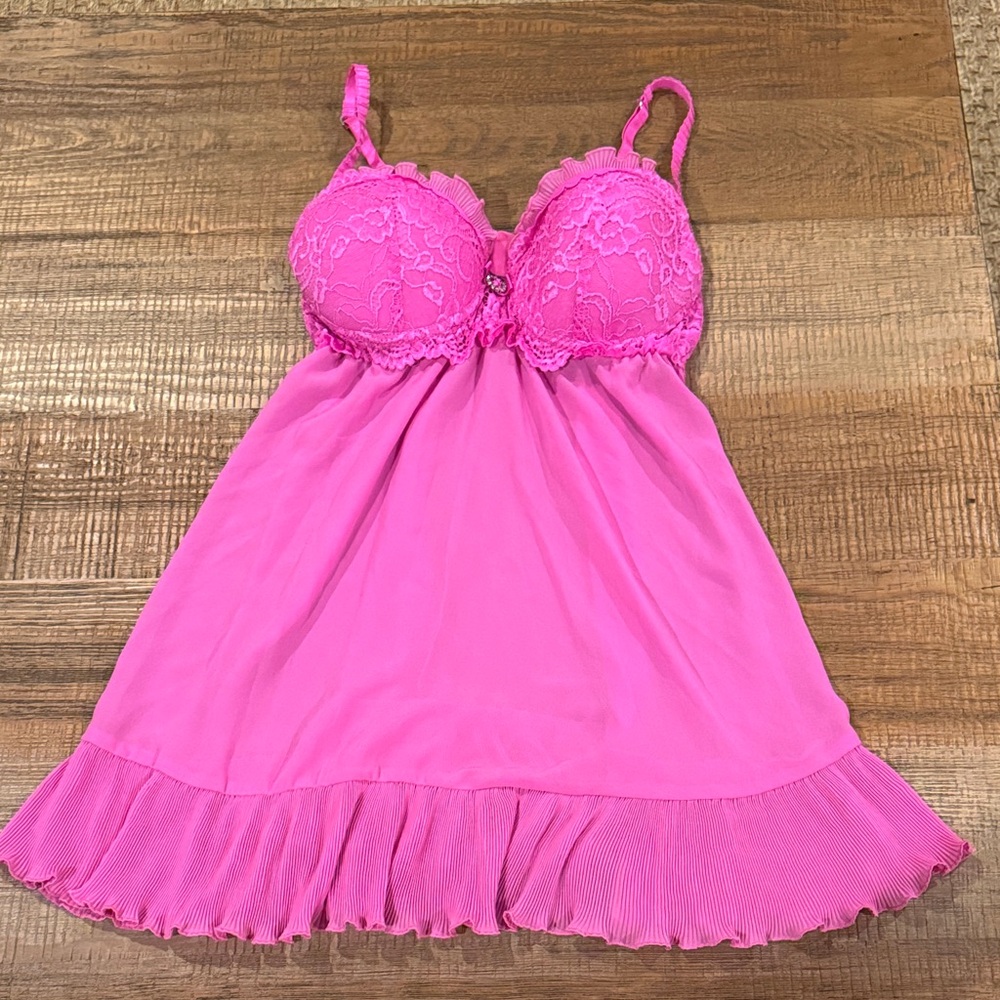 Not available Elegant Pink Lace Chemise - Picture 2 of 8